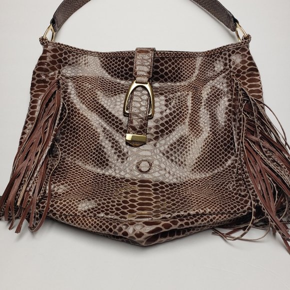 G.I.L.I leather snake skin handbag - Picture 7 of 8
